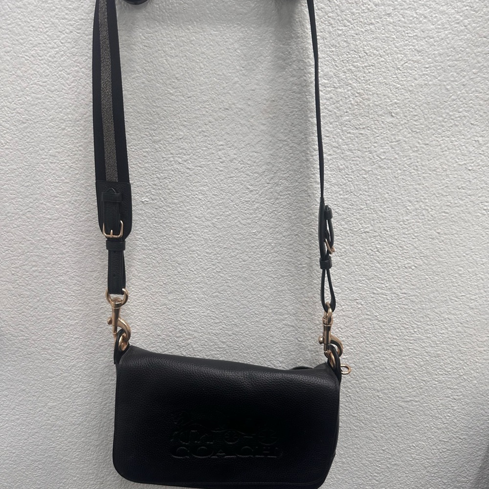 Coach Black Crossbody Bag with Gold Accents